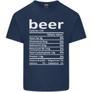 Funny Beer Nutritional Facts Alcohol Mens Cotton T-Shirt Tee Top Navy Blue
