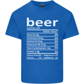 Funny Beer Nutritional Facts Alcohol Mens Cotton T-Shirt Tee Top Royal Blue