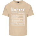 Funny Beer Nutritional Facts Alcohol Mens Cotton T-Shirt Tee Top Sand