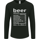 Funny Beer Nutritional Facts Alcohol Mens Long Sleeve T-Shirt Black