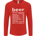 Funny Beer Nutritional Facts Alcohol Mens Long Sleeve T-Shirt Red