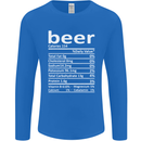 Funny Beer Nutritional Facts Alcohol Mens Long Sleeve T-Shirt Royal Blue