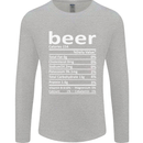 Funny Beer Nutritional Facts Alcohol Mens Long Sleeve T-Shirt Sports Grey
