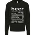 Funny Beer Nutritional Facts Alcohol Mens Sweatshirt Jumper Black