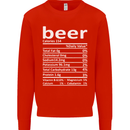 Funny Beer Nutritional Facts Alcohol Mens Sweatshirt Jumper Bright Red