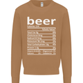 Funny Beer Nutritional Facts Alcohol Mens Sweatshirt Jumper Caramel Latte