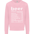 Funny Beer Nutritional Facts Alcohol Mens Sweatshirt Jumper Light Pink