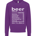 Funny Beer Nutritional Facts Alcohol Mens Sweatshirt Jumper Purple