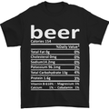 Funny Beer Nutritional Facts Alcohol Mens T-Shirt Cotton Gildan Black