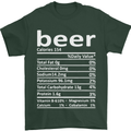 Funny Beer Nutritional Facts Alcohol Mens T-Shirt Cotton Gildan Forest Green