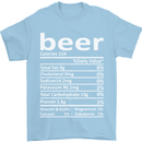 Funny Beer Nutritional Facts Alcohol Mens T-Shirt Cotton Gildan Light Blue