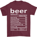 Funny Beer Nutritional Facts Alcohol Mens T-Shirt Cotton Gildan Maroon