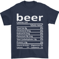 Funny Beer Nutritional Facts Alcohol Mens T-Shirt Cotton Gildan Navy Blue