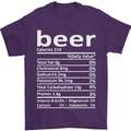 Funny Beer Nutritional Facts Alcohol Mens T-Shirt Cotton Gildan Purple