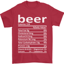 Funny Beer Nutritional Facts Alcohol Mens T-Shirt Cotton Gildan Red