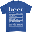 Funny Beer Nutritional Facts Alcohol Mens T-Shirt Cotton Gildan Royal Blue