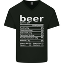 Funny Beer Nutritional Facts Alcohol Mens V-Neck Cotton T-Shirt Black