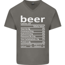 Funny Beer Nutritional Facts Alcohol Mens V-Neck Cotton T-Shirt Charcoal