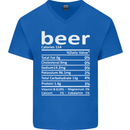 Funny Beer Nutritional Facts Alcohol Mens V-Neck Cotton T-Shirt Royal Blue