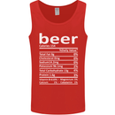 Funny Beer Nutritional Facts Alcohol Mens Vest Tank Top Red