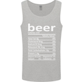 Funny Beer Nutritional Facts Alcohol Mens Vest Tank Top Sports Grey
