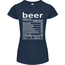Funny Beer Nutritional Facts Alcohol Womens Petite Cut T-Shirt Navy Blue