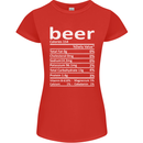 Funny Beer Nutritional Facts Alcohol Womens Petite Cut T-Shirt Red