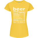 Funny Beer Nutritional Facts Alcohol Womens Petite Cut T-Shirt Yellow