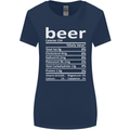Funny Beer Nutritional Facts Alcohol Womens Wider Cut T-Shirt Navy Blue