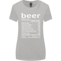 Funny Beer Nutritional Facts Alcohol Womens Wider Cut T-Shirt Sports Grey