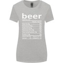 Funny Beer Nutritional Facts Alcohol Womens Wider Cut T-Shirt Sports Grey