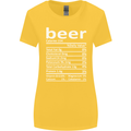 Funny Beer Nutritional Facts Alcohol Womens Wider Cut T-Shirt Yellow