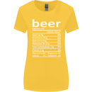 Funny Beer Nutritional Facts Alcohol Womens Wider Cut T-Shirt Yellow