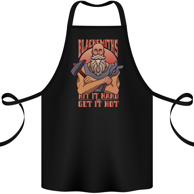 Funny Blacksmith Quote Cotton Apron 100% Organic Black