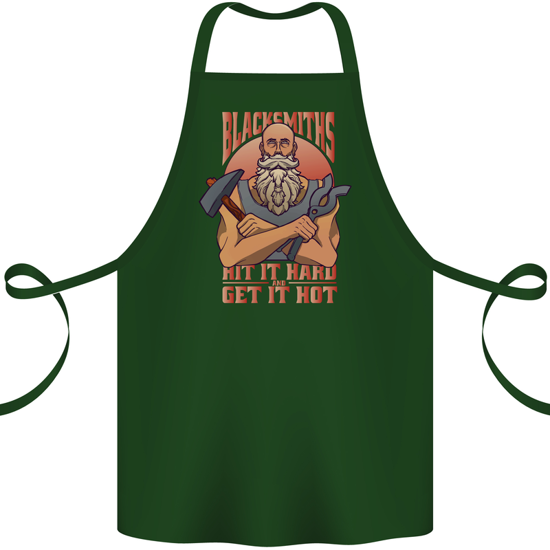 Funny Blacksmith Quote Cotton Apron 100% Organic Forest Green