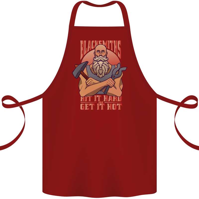 Funny Blacksmith Quote Cotton Apron 100% Organic Maroon