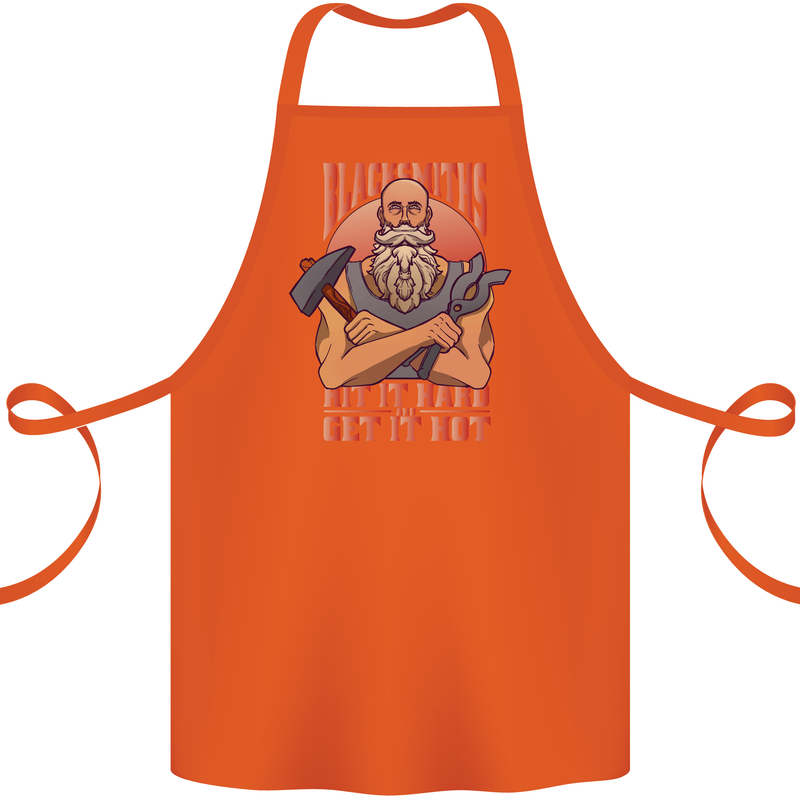 Funny Blacksmith Quote Cotton Apron 100% Organic Orange