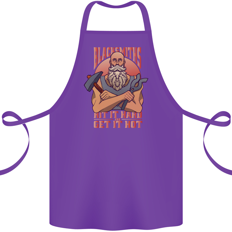Funny Blacksmith Quote Cotton Apron 100% Organic Purple