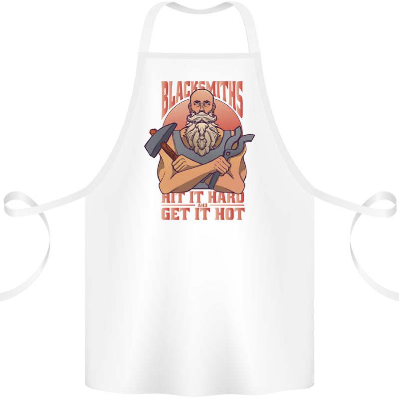 Funny Blacksmith Quote Cotton Apron 100% Organic White