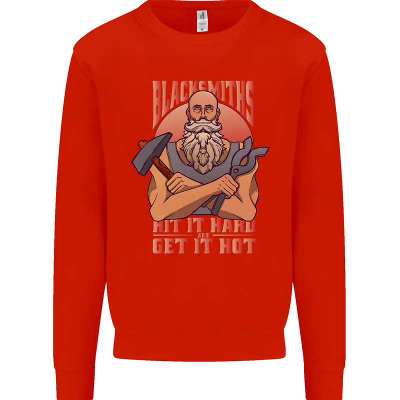 Funny Blacksmith Quote Kids Sweatshirt Jumper Bright Red