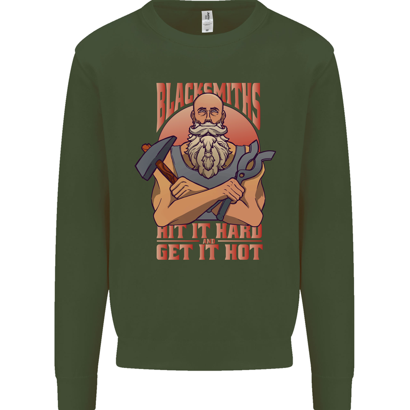 Funny Blacksmith Quote Kids Sweatshirt Jumper Forest Green