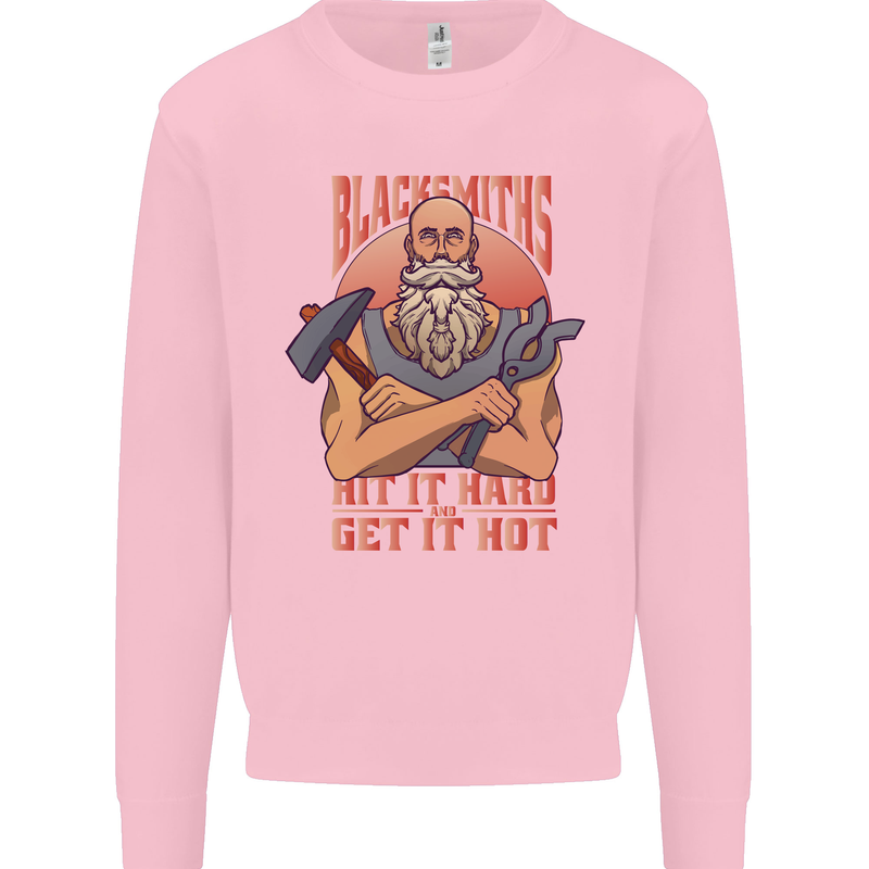 Funny Blacksmith Quote Kids Sweatshirt Jumper Light Pink