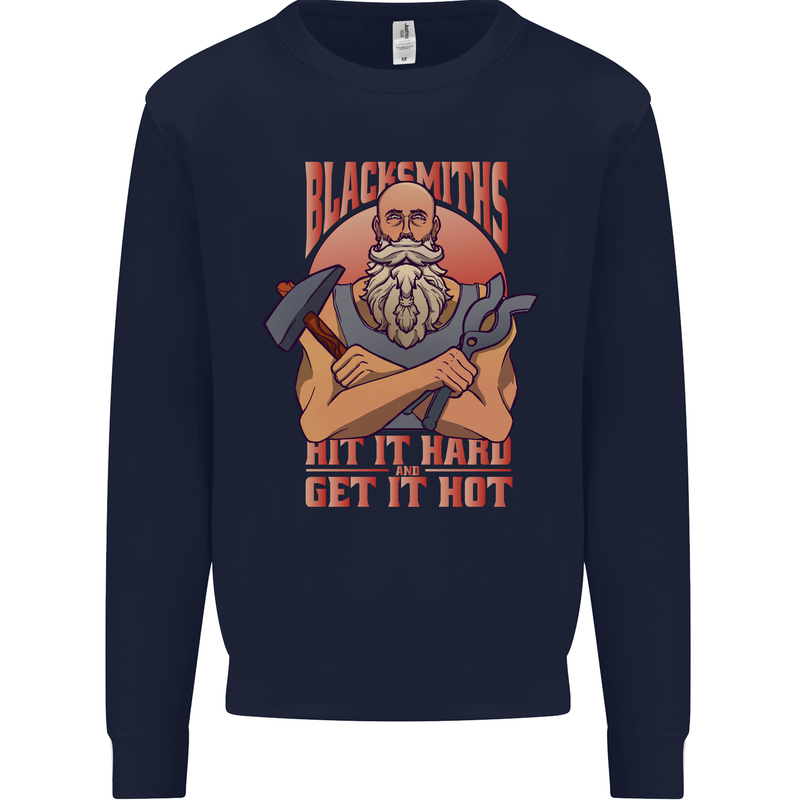 Funny Blacksmith Quote Kids Sweatshirt Jumper Navy Blue