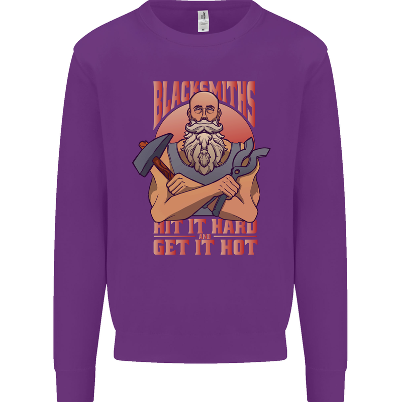 Funny Blacksmith Quote Kids Sweatshirt Jumper Purple