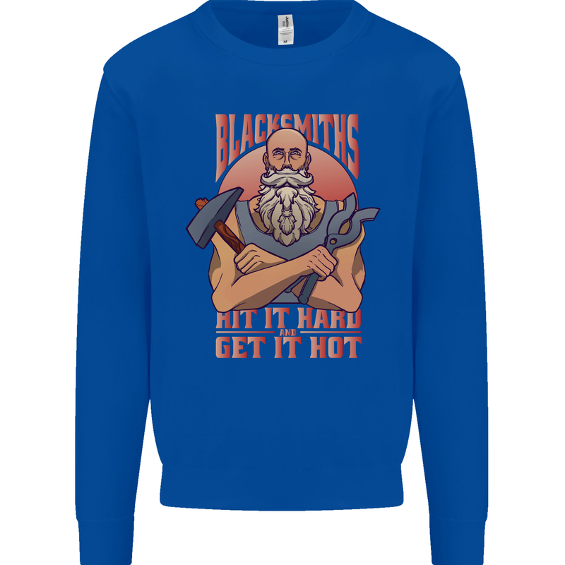 Funny Blacksmith Quote Kids Sweatshirt Jumper Royal Blue
