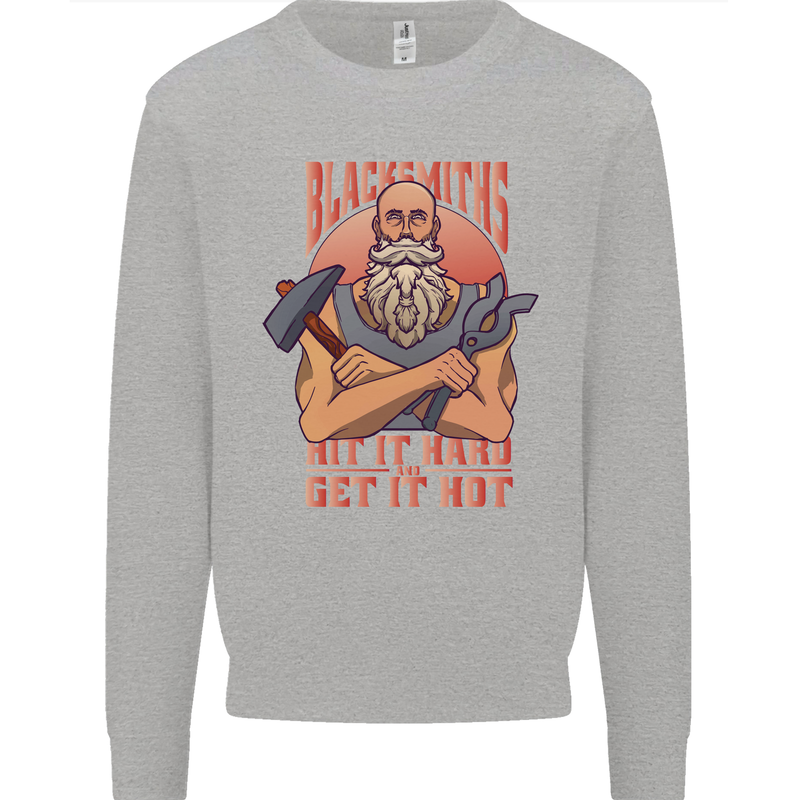 Funny Blacksmith Quote Kids Sweatshirt Jumper Sports Grey