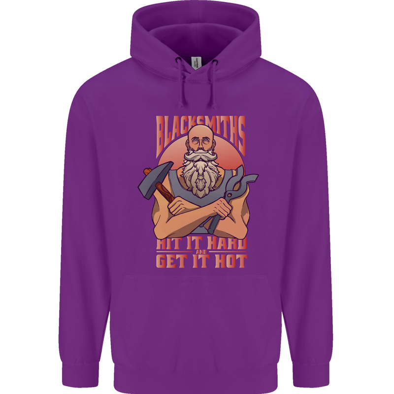 Funny Blacksmith Quote Mens 80% Cotton Hoodie Purple