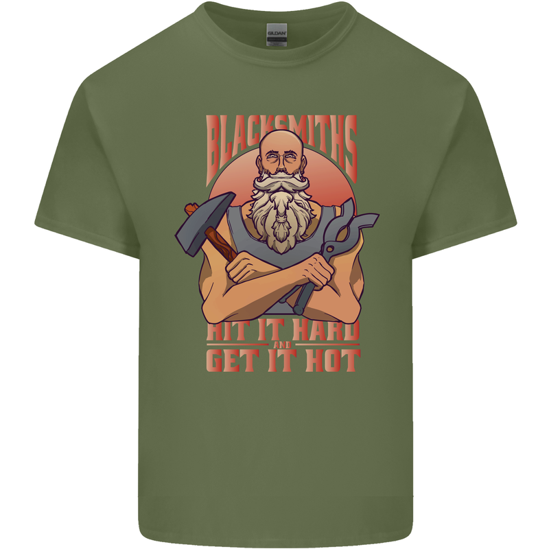 Funny Blacksmith Quote Mens Cotton T-Shirt Tee Top Military Green