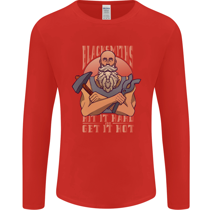 Funny Blacksmith Quote Mens Long Sleeve T-Shirt Red