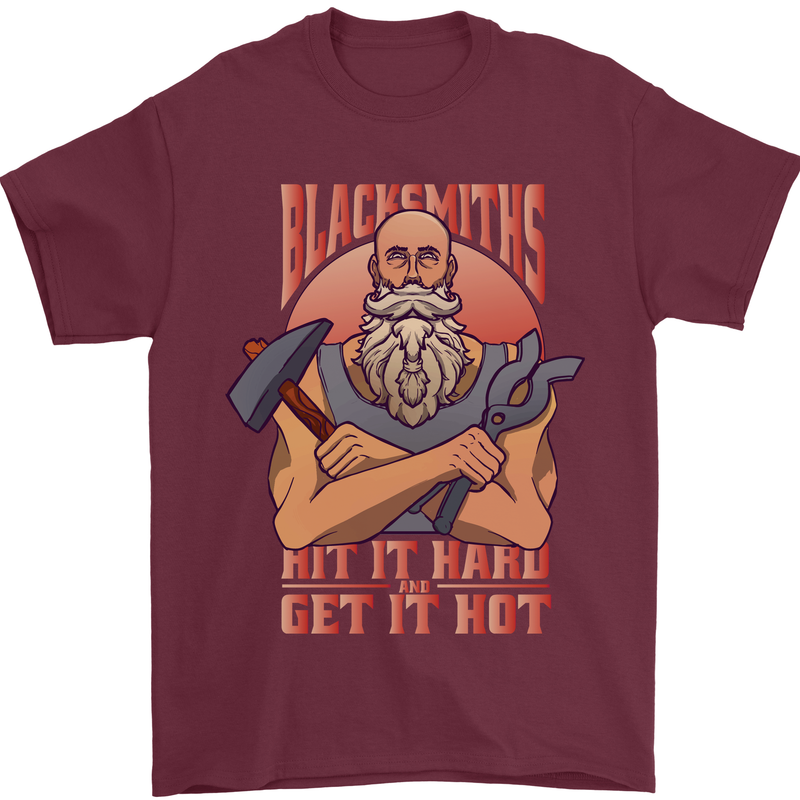 Funny Blacksmith Quote Mens T-Shirt 100% Cotton Maroon